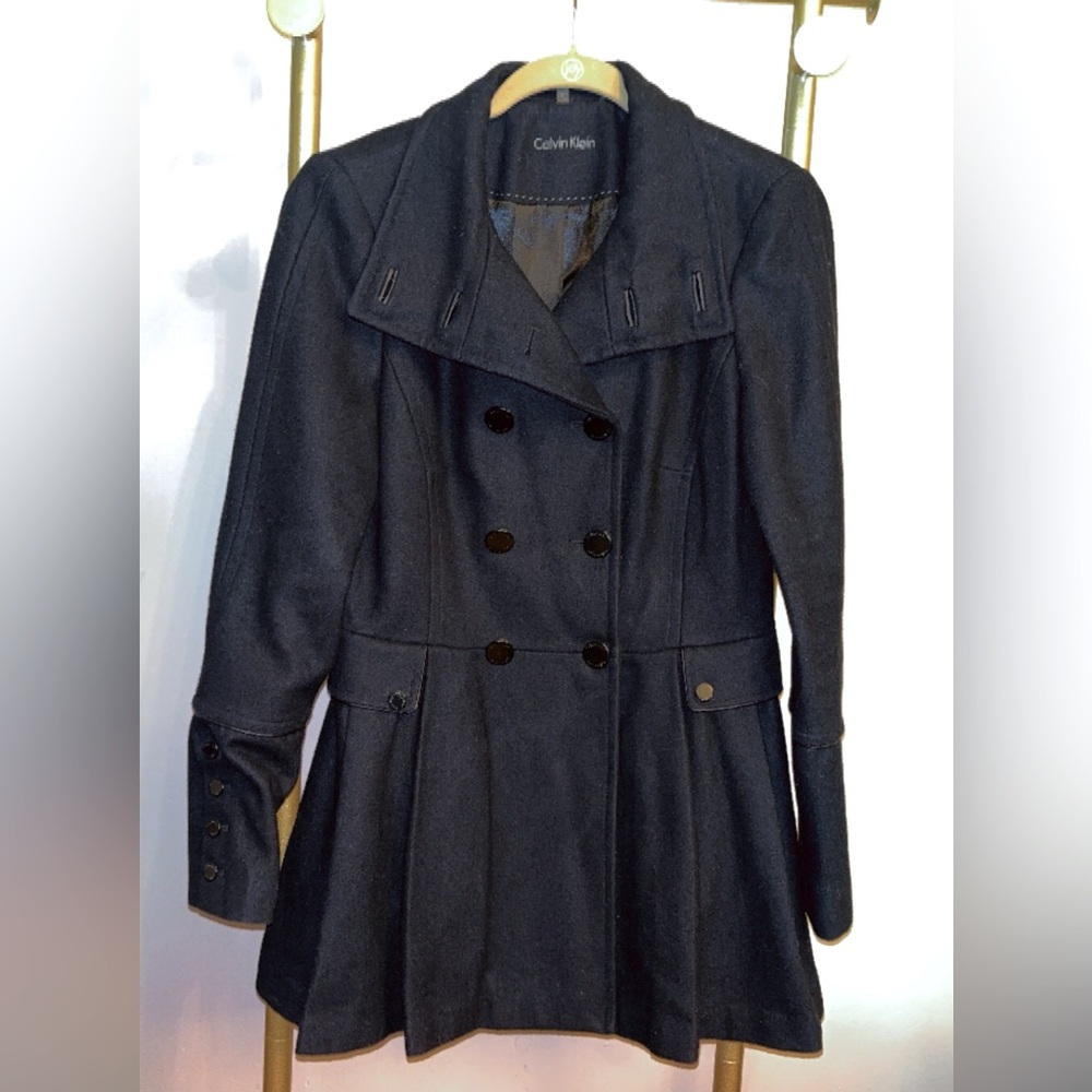 Calvin Klein women’s black pea coat 6